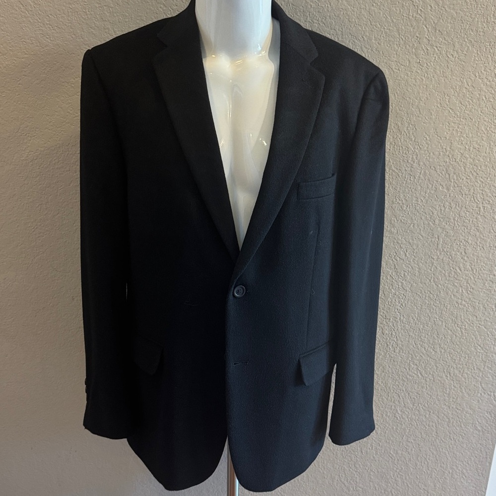 Club Room Elegant Black Blazer men’s size 42‎ wool cashmere silk